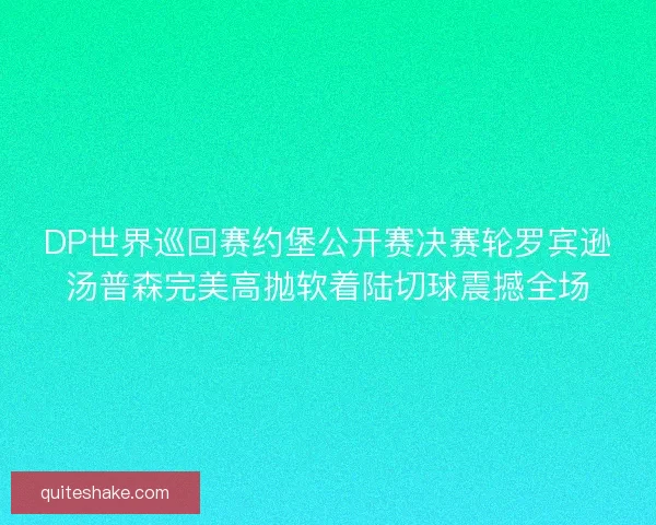 DP世界巡回赛约堡公开赛决赛轮罗宾逊汤普森完美高抛软着陆切球震撼全场